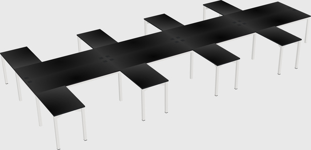 Shared l-shaped desk