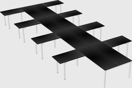 Shared l-shaped desk