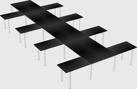 Shared l-shaped desk
