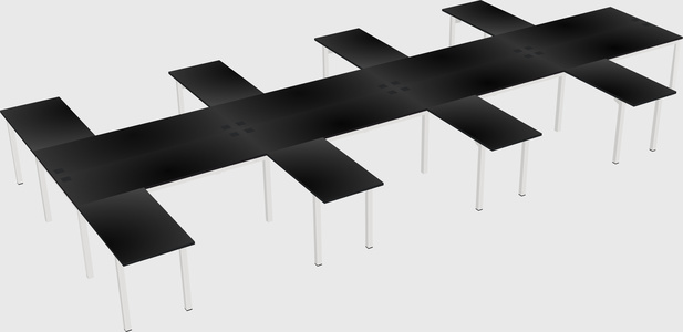 Shared l-shaped desk