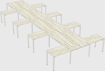 Shared l-shaped desk