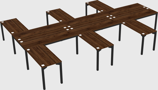 Shared l-shaped desk