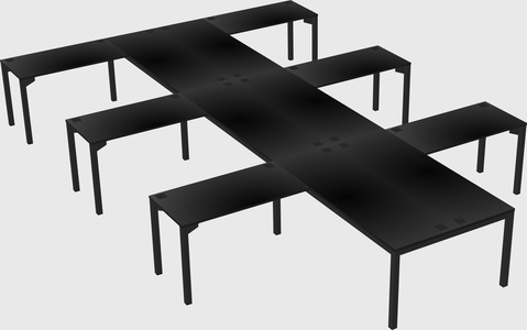 Shared l-shaped desk