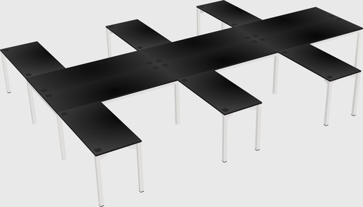 Shared l-shaped desk
