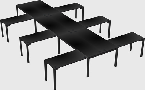 Shared l-shaped desk