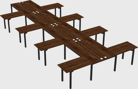 Shared l-shaped desk