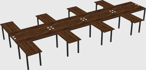 Shared l-shaped desk