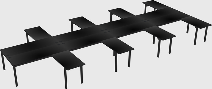 Shared l-shaped desk