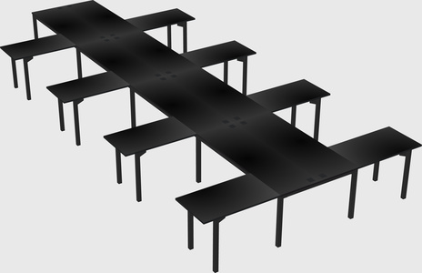 Shared l-shaped desk