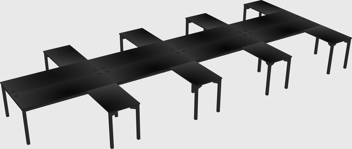 Shared l-shaped desk