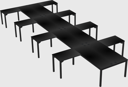 Shared l-shaped desk