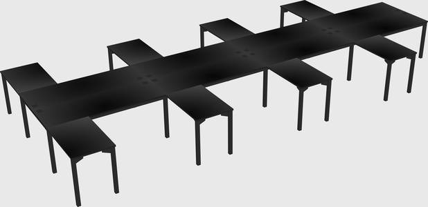 Shared l-shaped desk