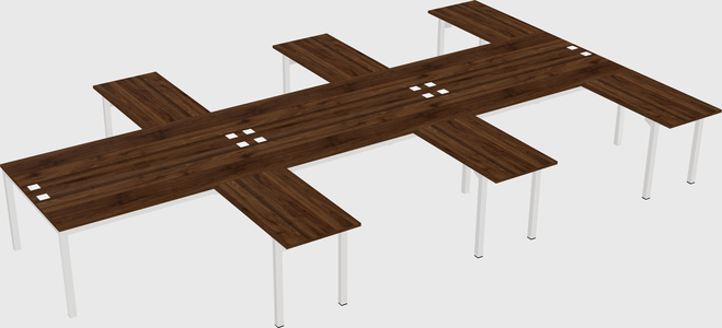 Shared l-shaped desk