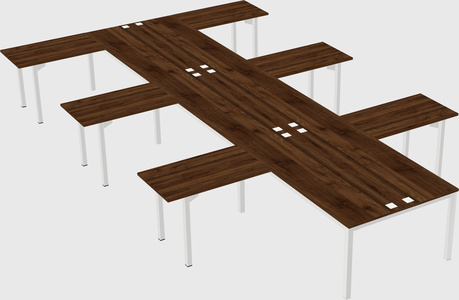 Shared l-shaped desk