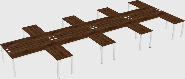 Shared l-shaped desk