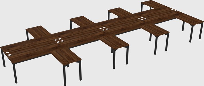Shared l-shaped desk