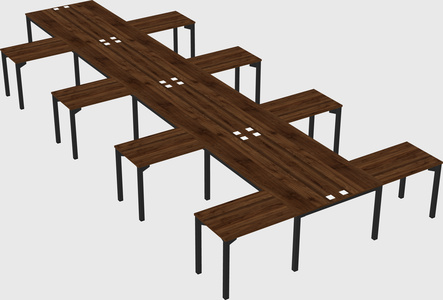 Shared l-shaped desk