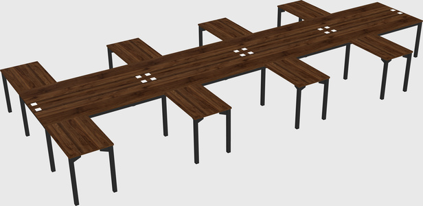 Shared l-shaped desk