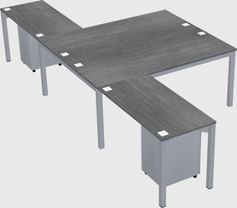 Shared l-shaped desk