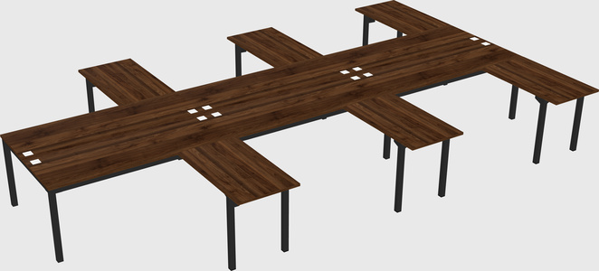 Shared l-shaped desk