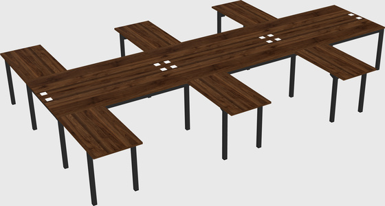 Shared l-shaped desk