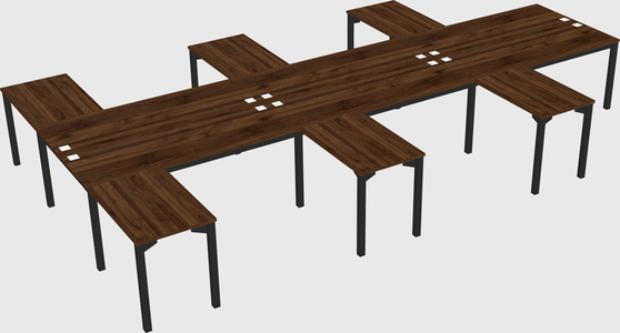 Shared l-shaped desk