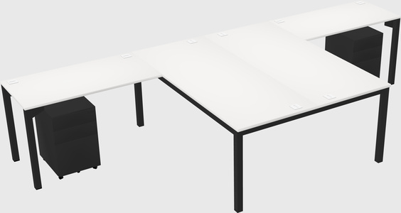 Shared l-shaped desk