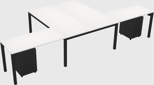 Shared l-shaped desk