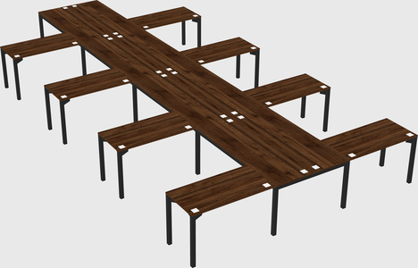 Shared l-shaped desk