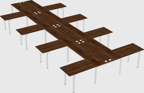 Shared l-shaped desk