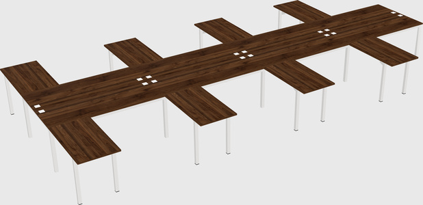 Shared l-shaped desk