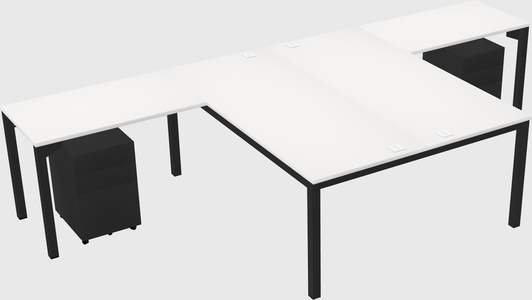 Shared l-shaped desk