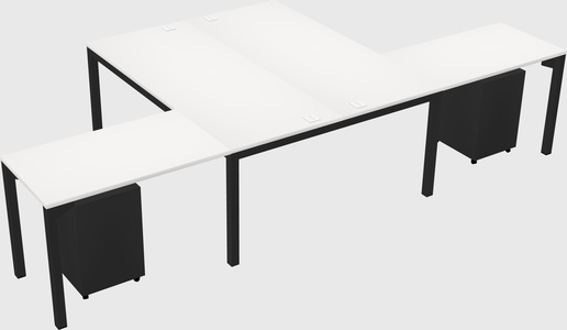 Shared l-shaped desk