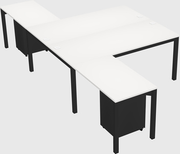 Shared l-shaped desk