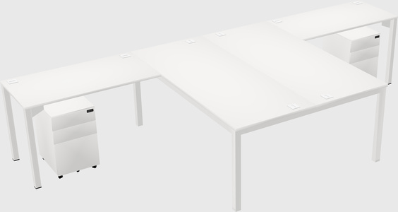 Shared l-shaped desk