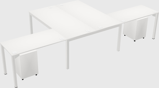 Shared l-shaped desk