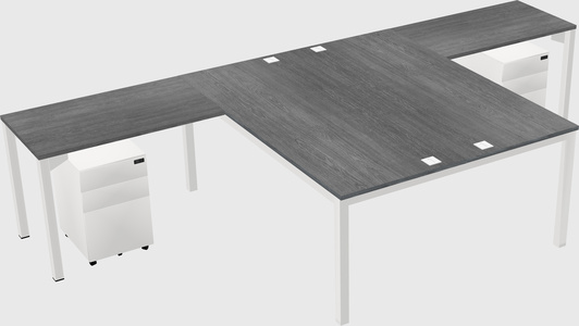 Shared l-shaped desk