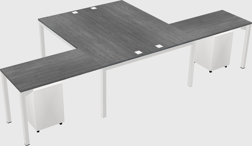 Shared l-shaped desk