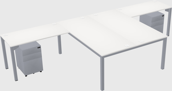 Shared l-shaped desk
