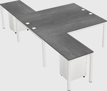 Shared l-shaped desk