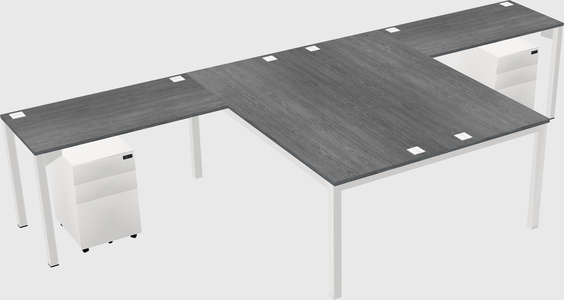 Shared l-shaped desk