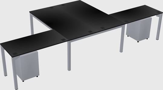 Shared l-shaped desk