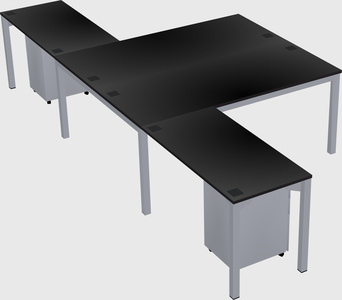 Shared l-shaped desk