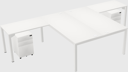 Shared l-shaped desk