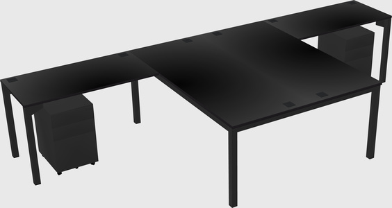 Shared l-shaped desk