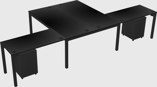 Shared l-shaped desk
