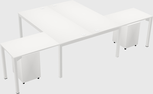 Shared l-shaped desk