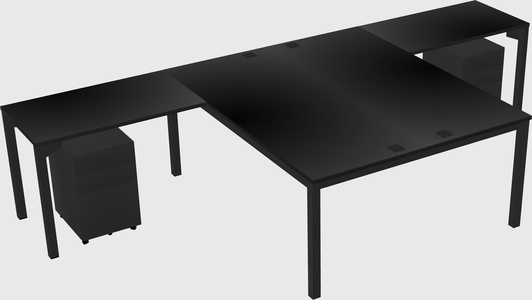 Shared l-shaped desk