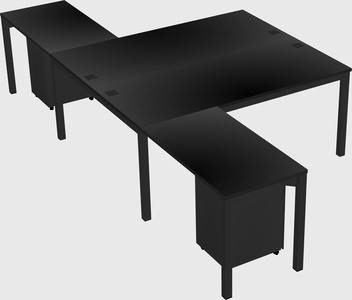 Shared l-shaped desk