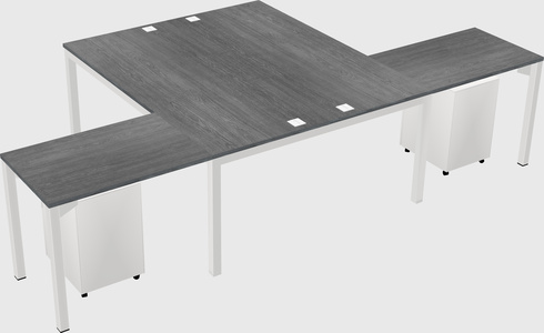 Shared l-shaped desk